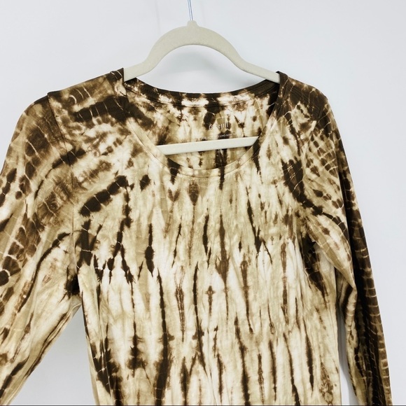 J. Jill Brown/White Tie-dyed Long-sleeve Tee Shirt - Picture 6 of 14